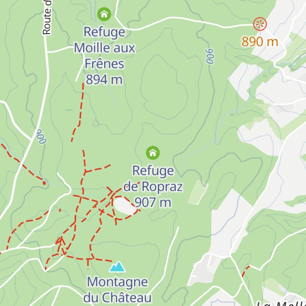 Map of Refuge de Ropraz