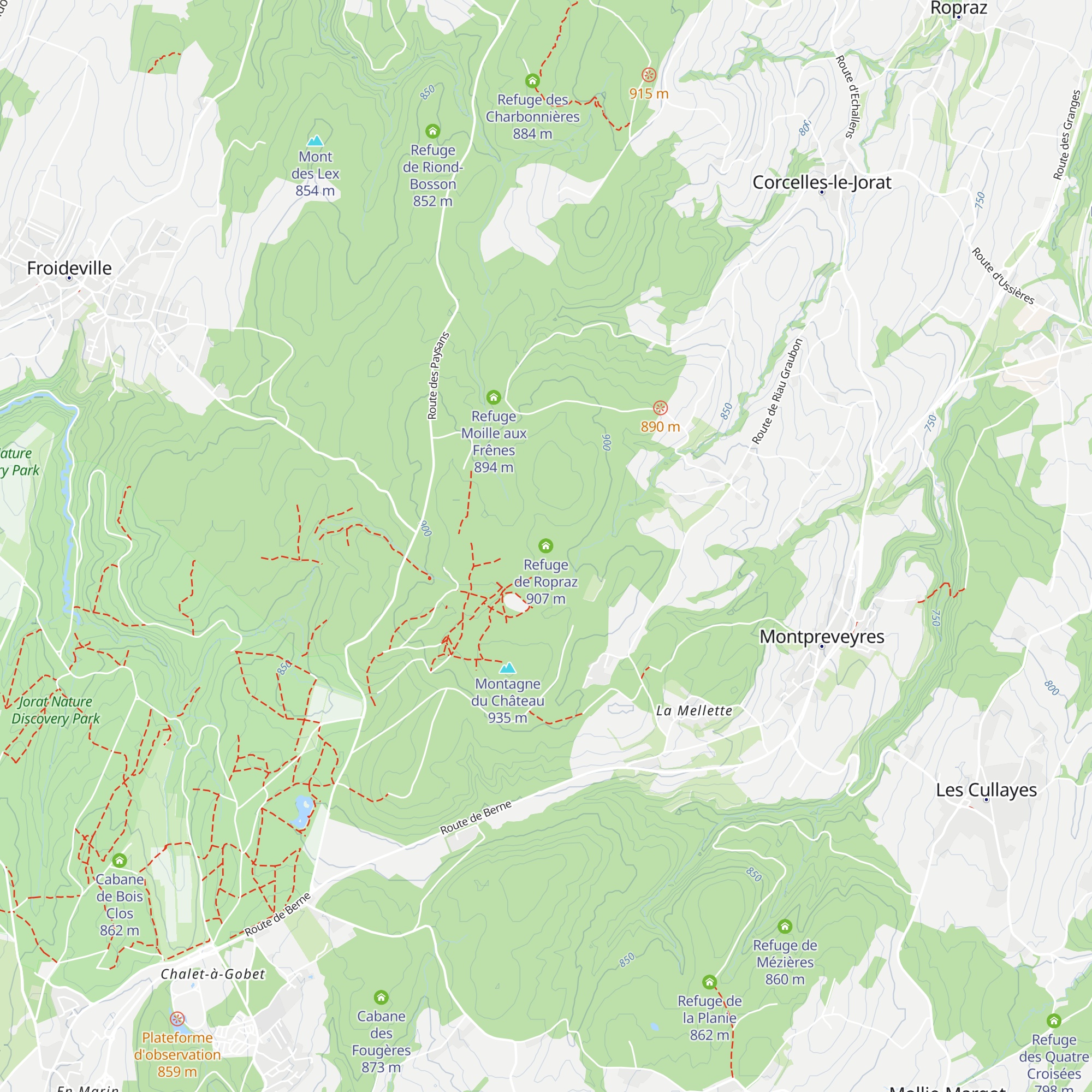 Refuge de Ropraz map