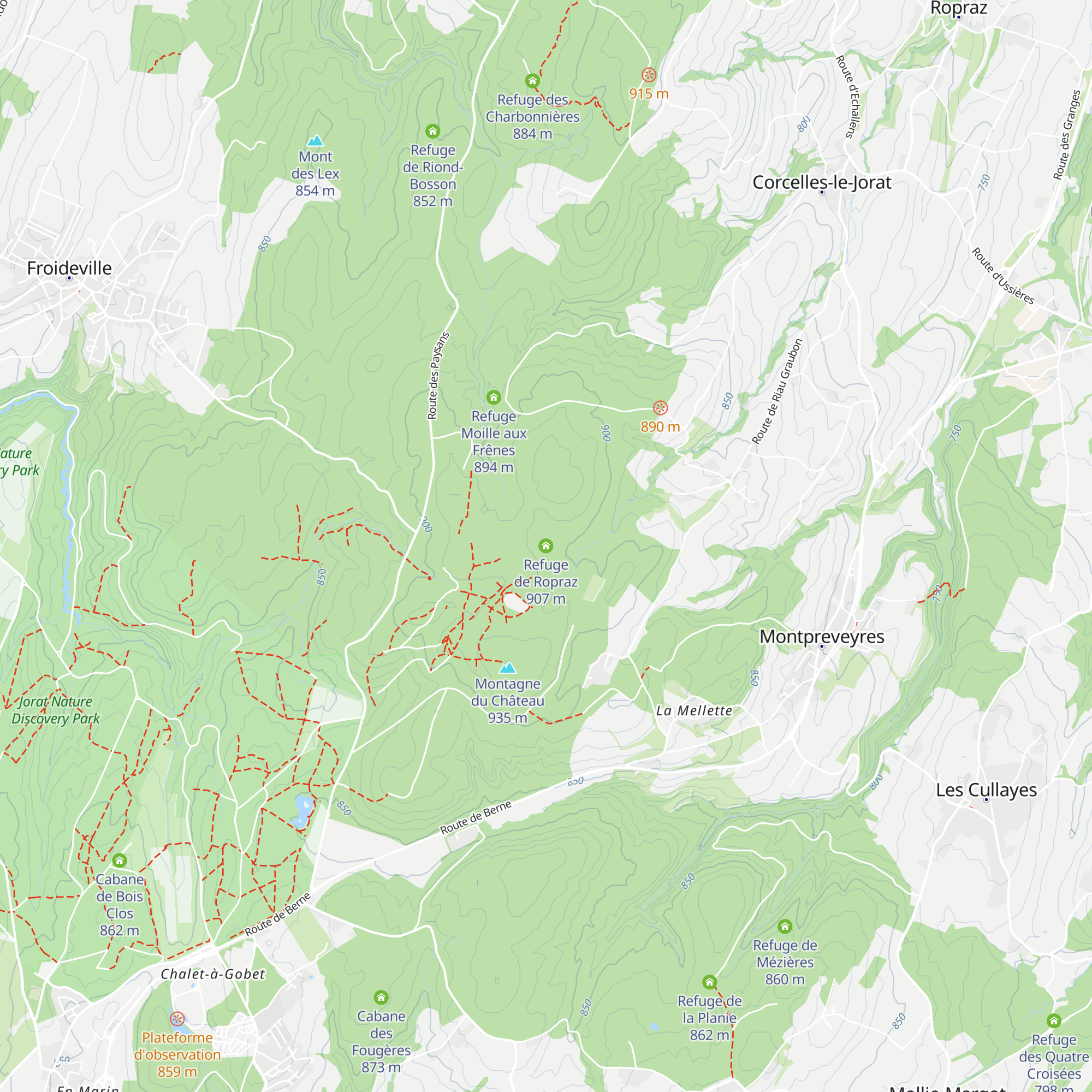 Refuge de Ropraz map