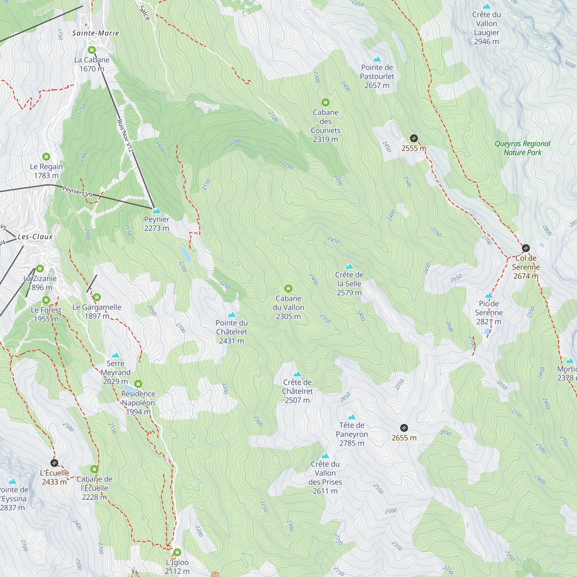 Cabane du Vallon map