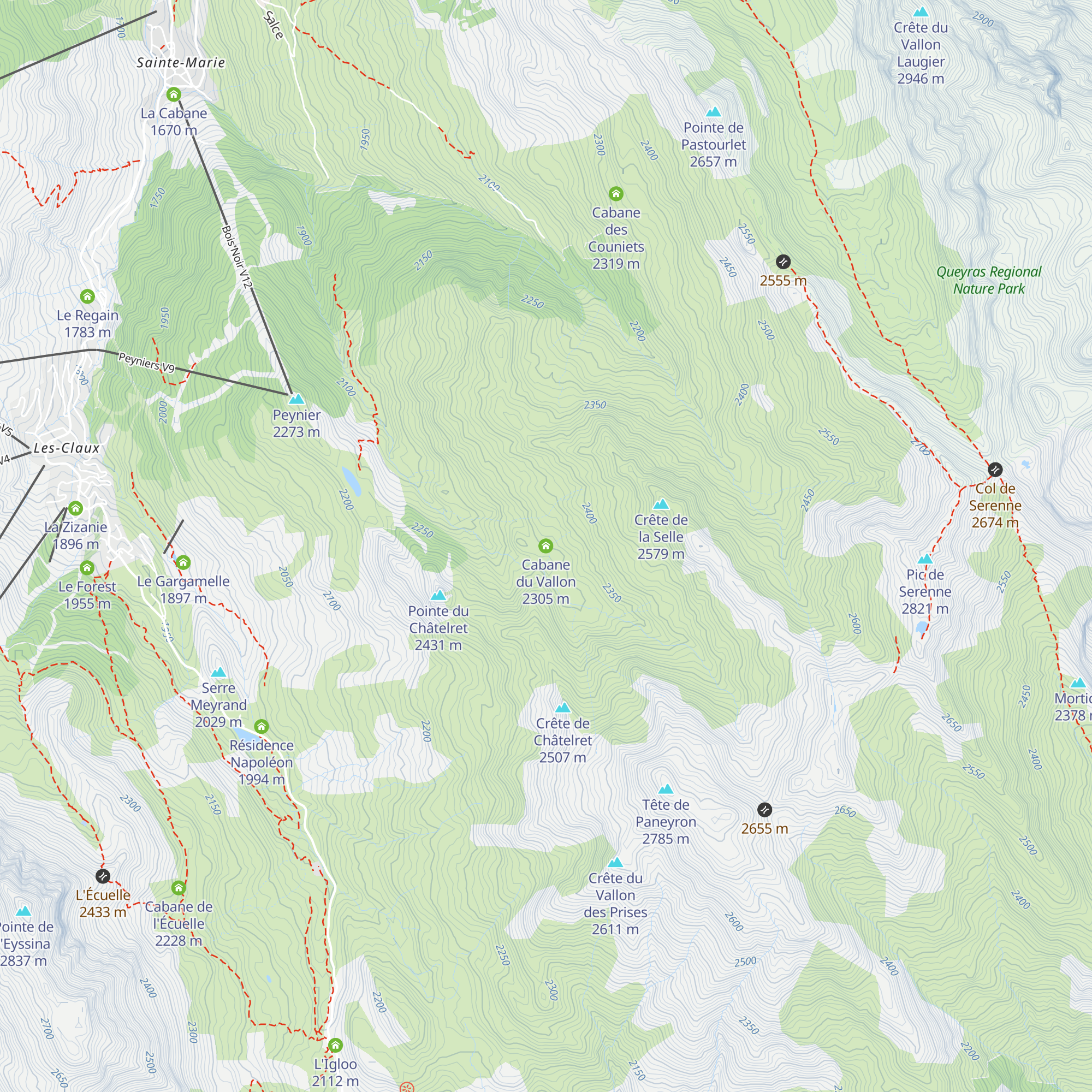 Cabane du Vallon map
