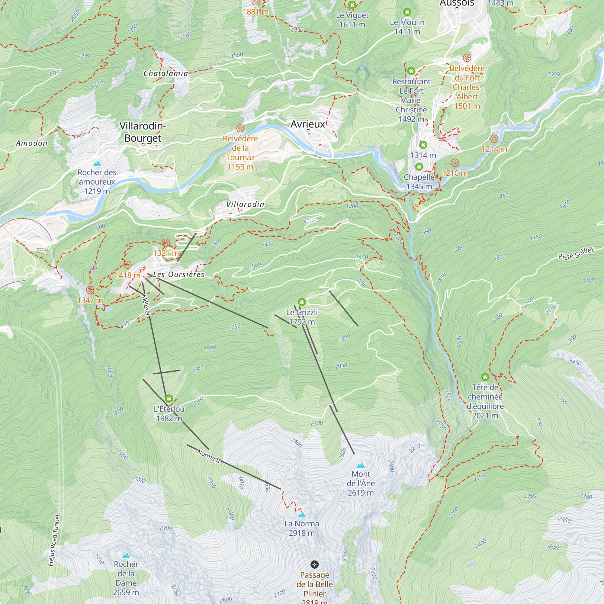 Le Grizzli map
