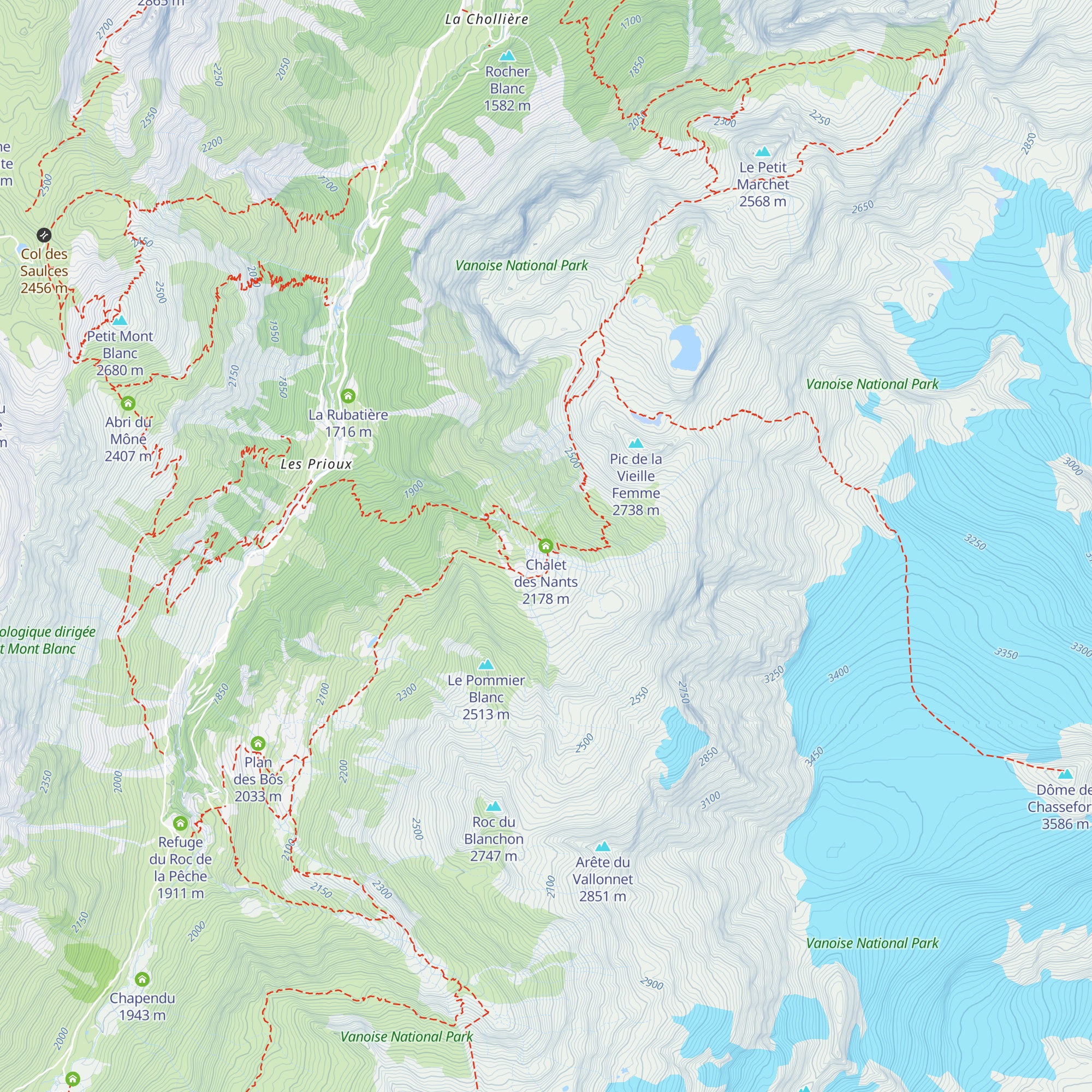 Chalet des Nants map