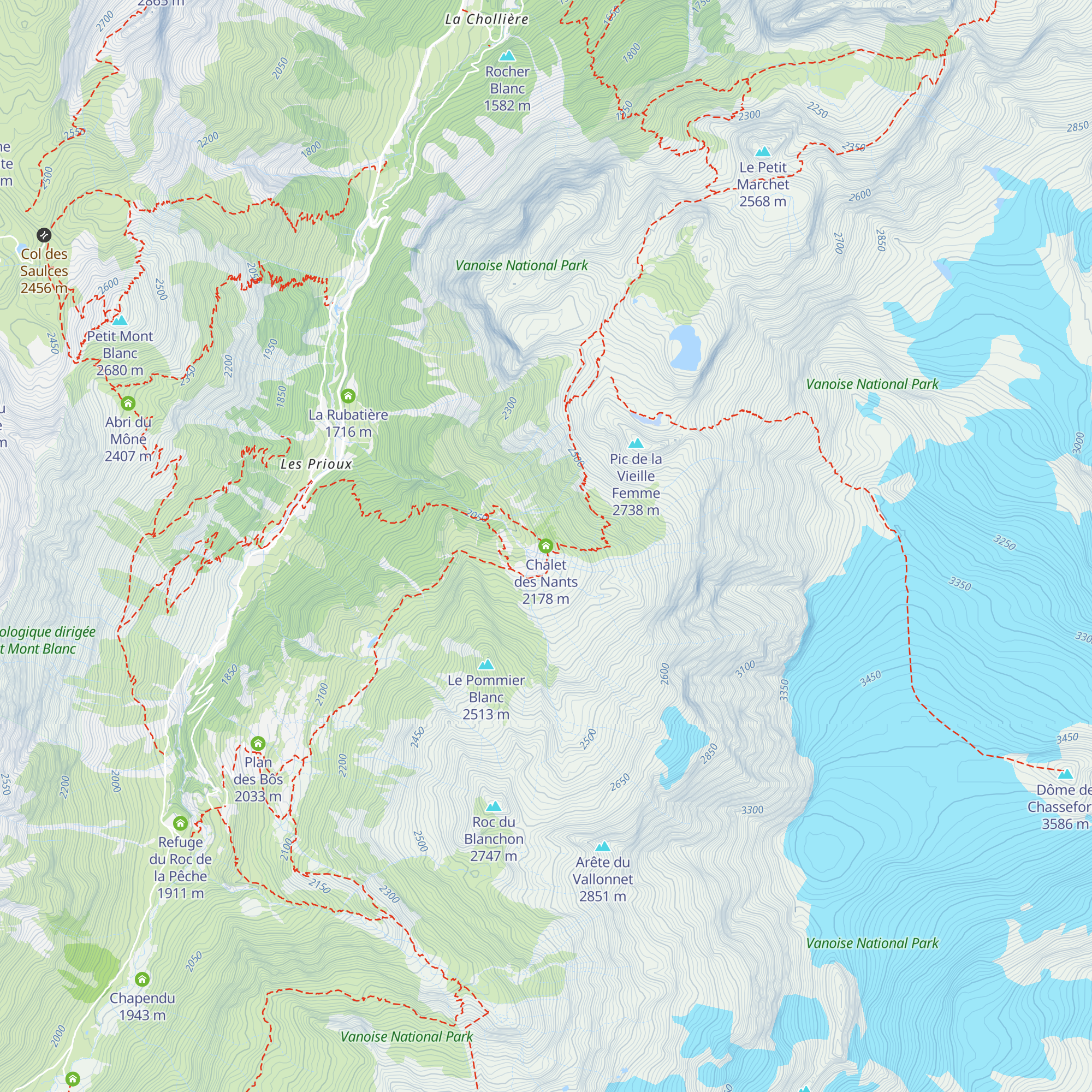 Chalet des Nants map