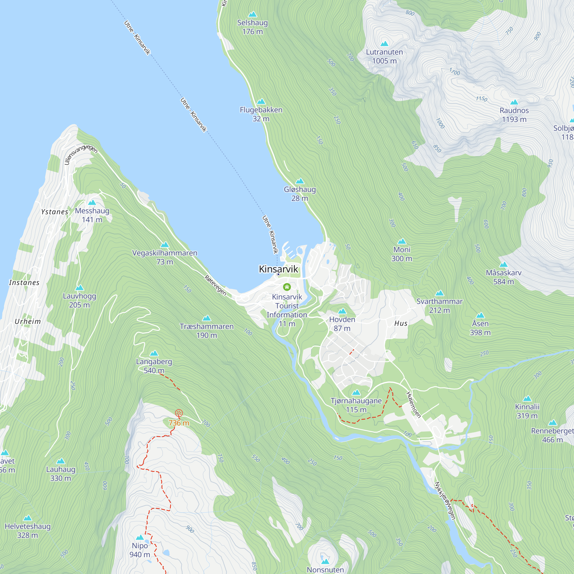 Kinsarvik Tourist Information map