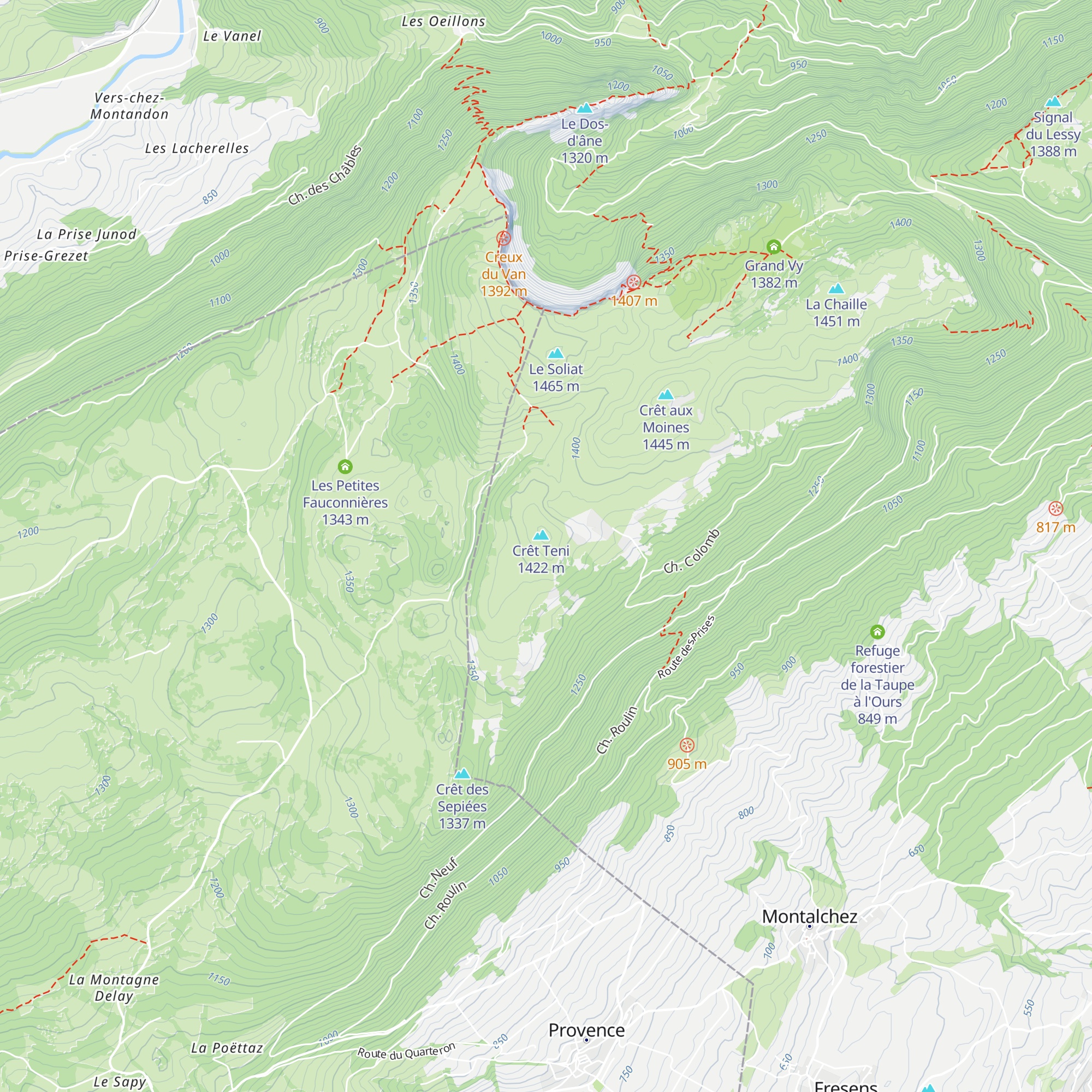 Cabane Perrenoud map