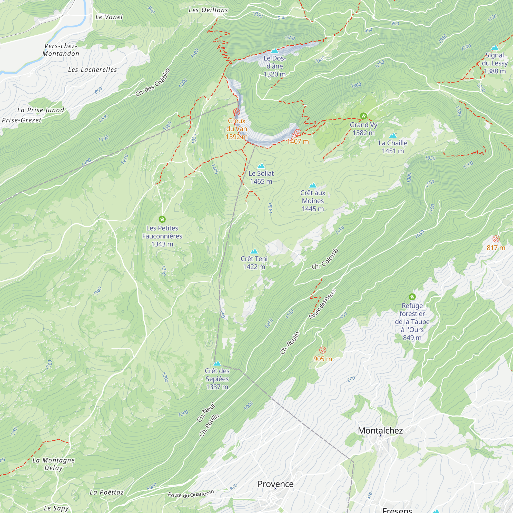 Cabane Perrenoud map