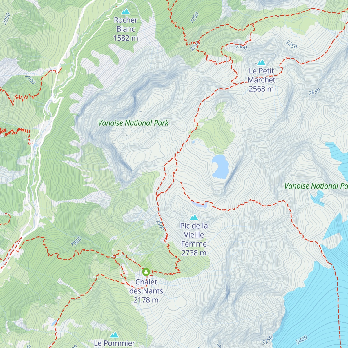 Refuge de la Valette map