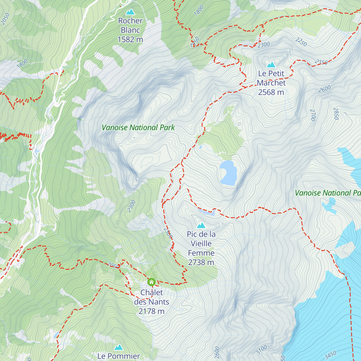 Refuge de la Valette map