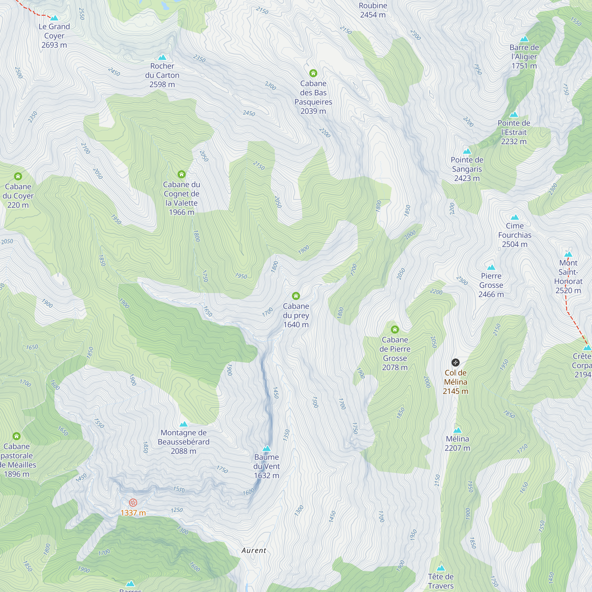 Cabane du prey map