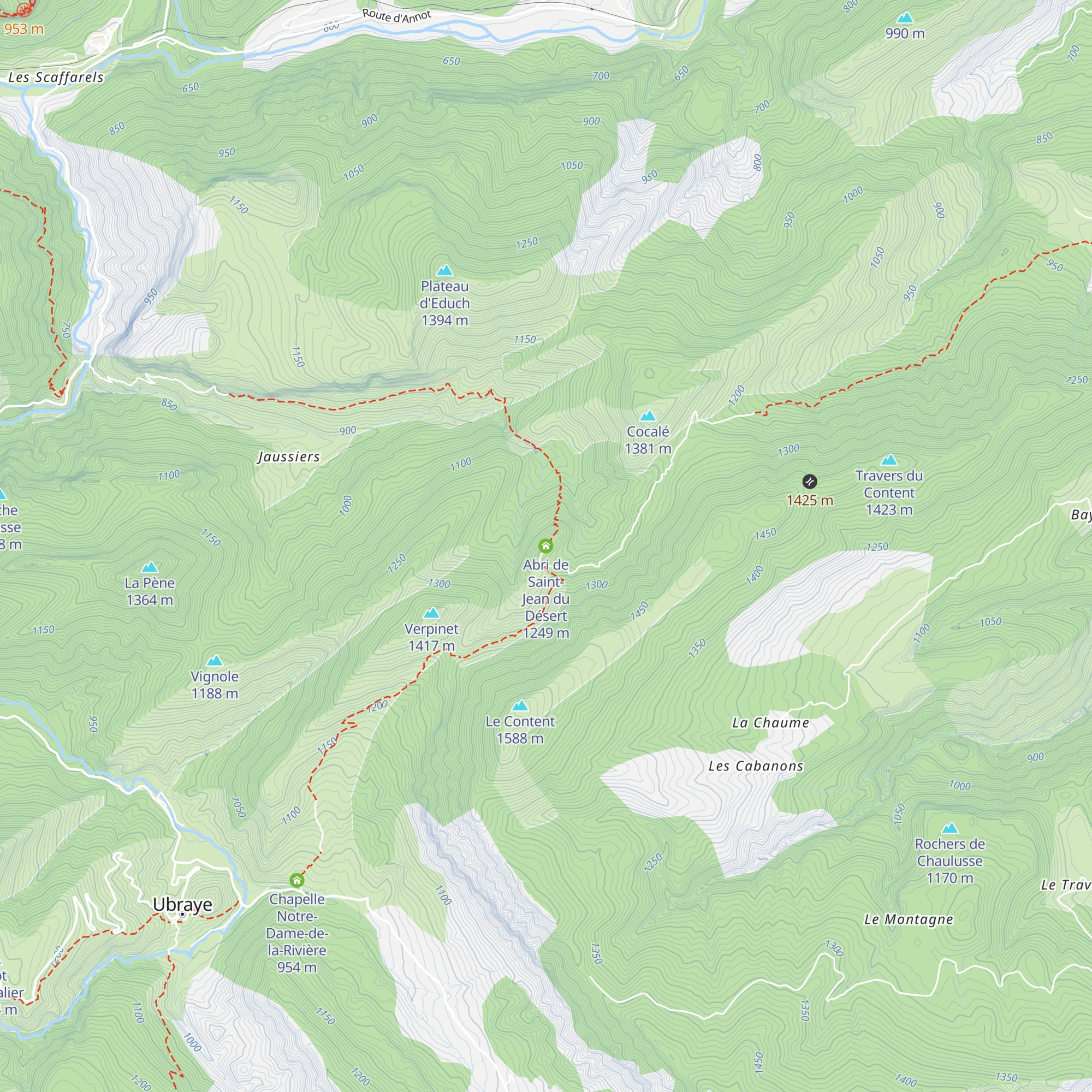 Abri de Saint-Jean du Désert map