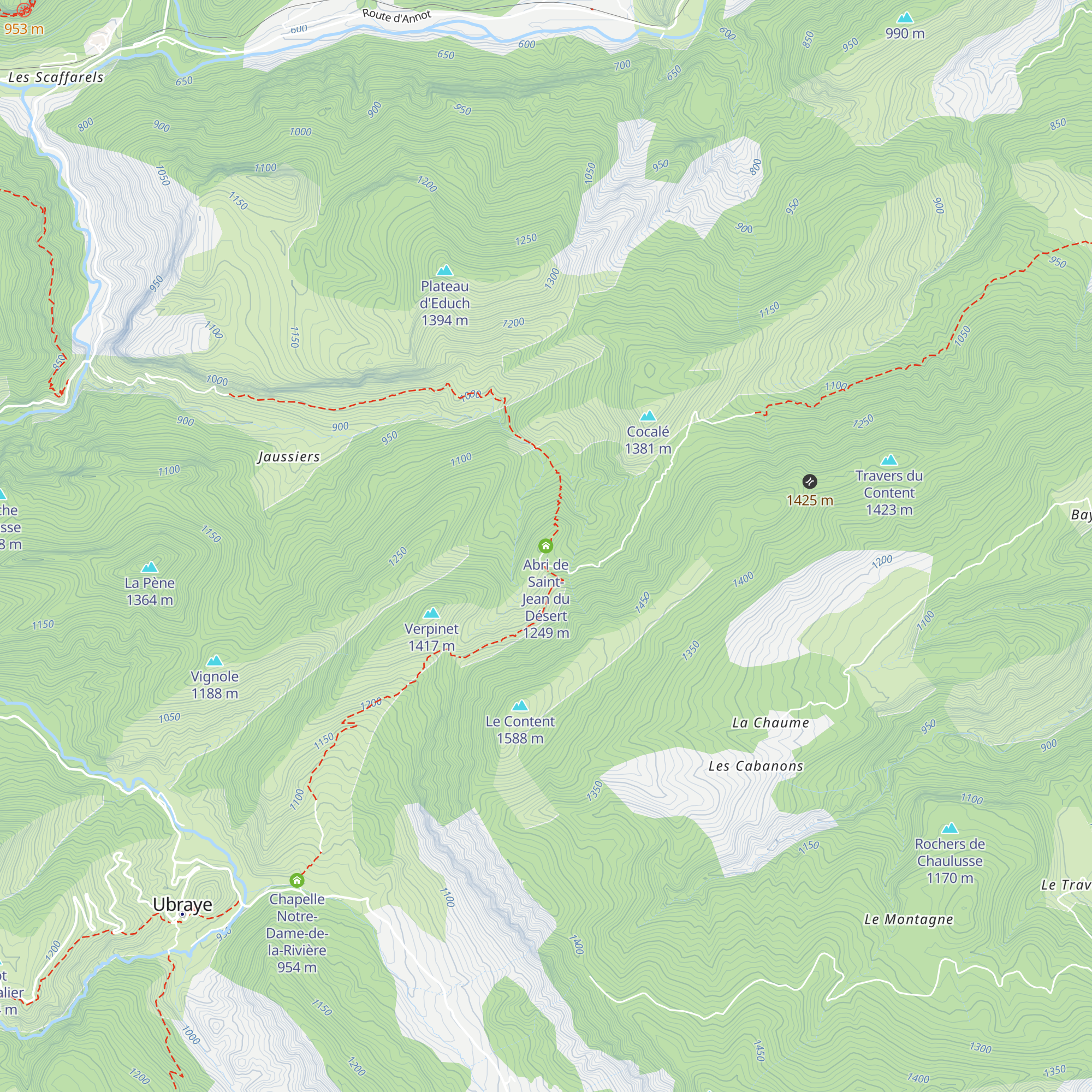 Abri de Saint-Jean du Désert map