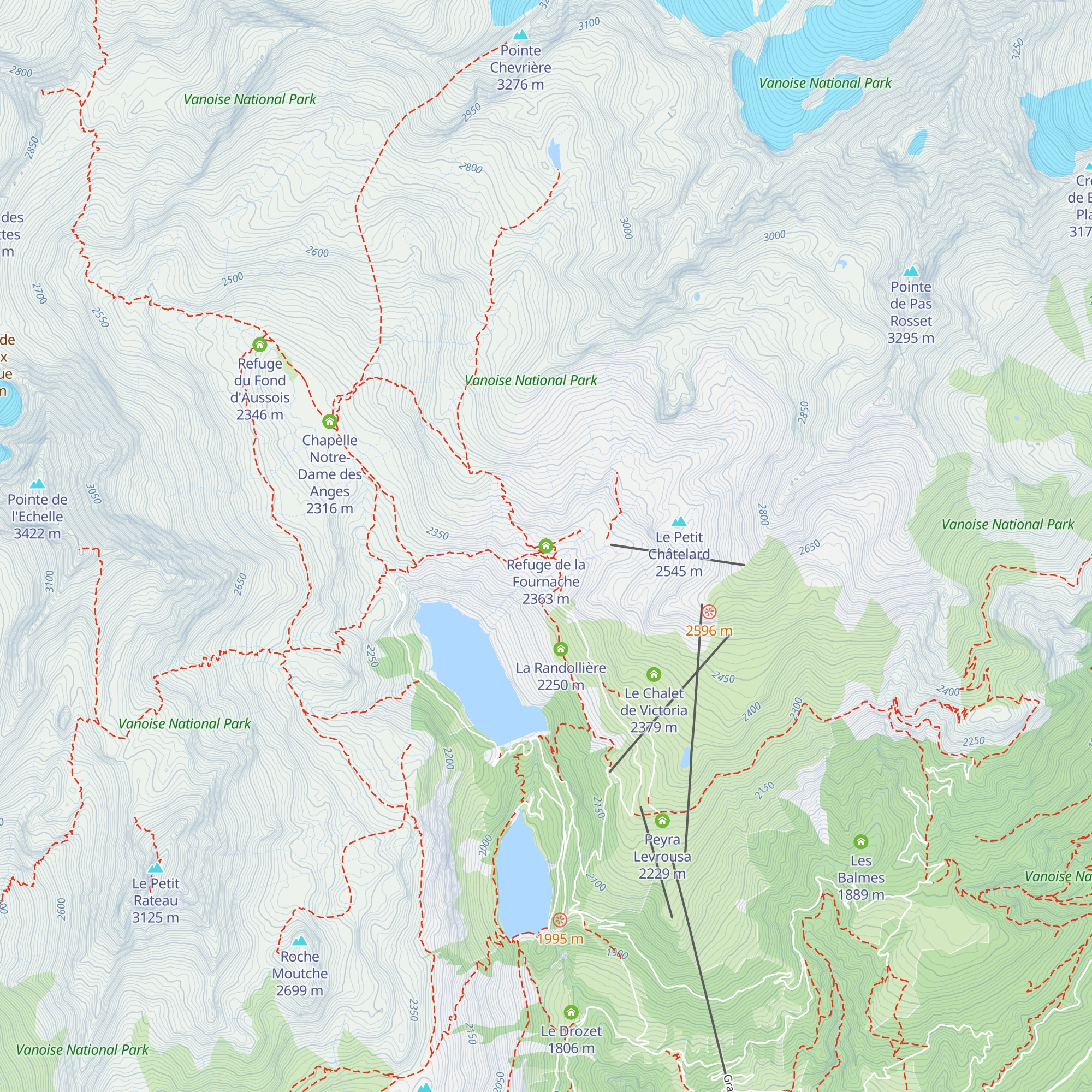 Refuge de la Fournache map