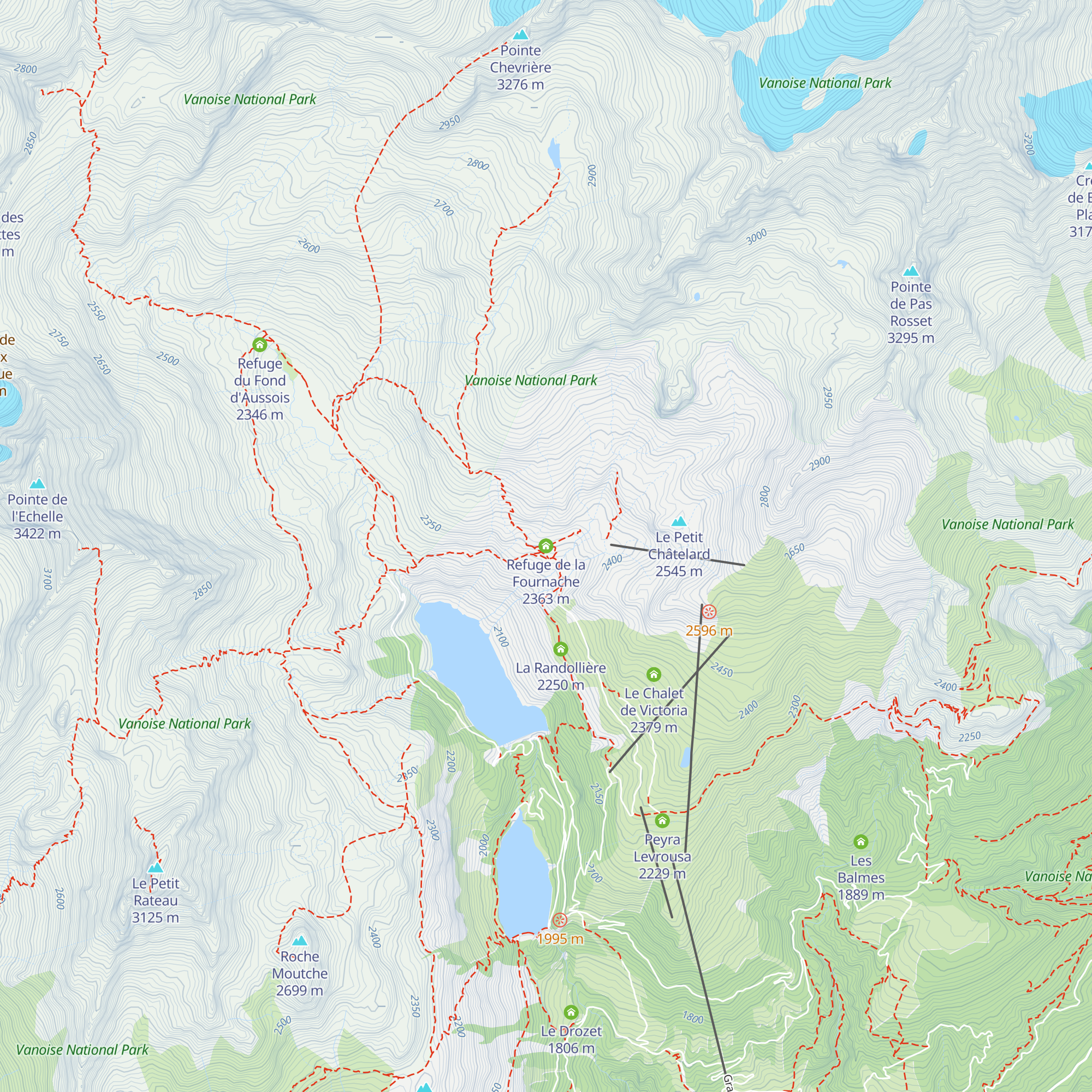 Refuge de la Fournache map