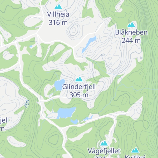 Map of Glinderfjell