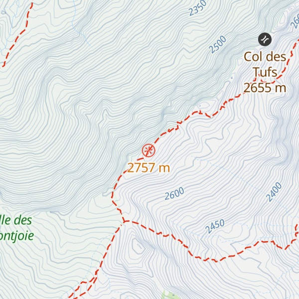 Map of Tête Nord des Fours