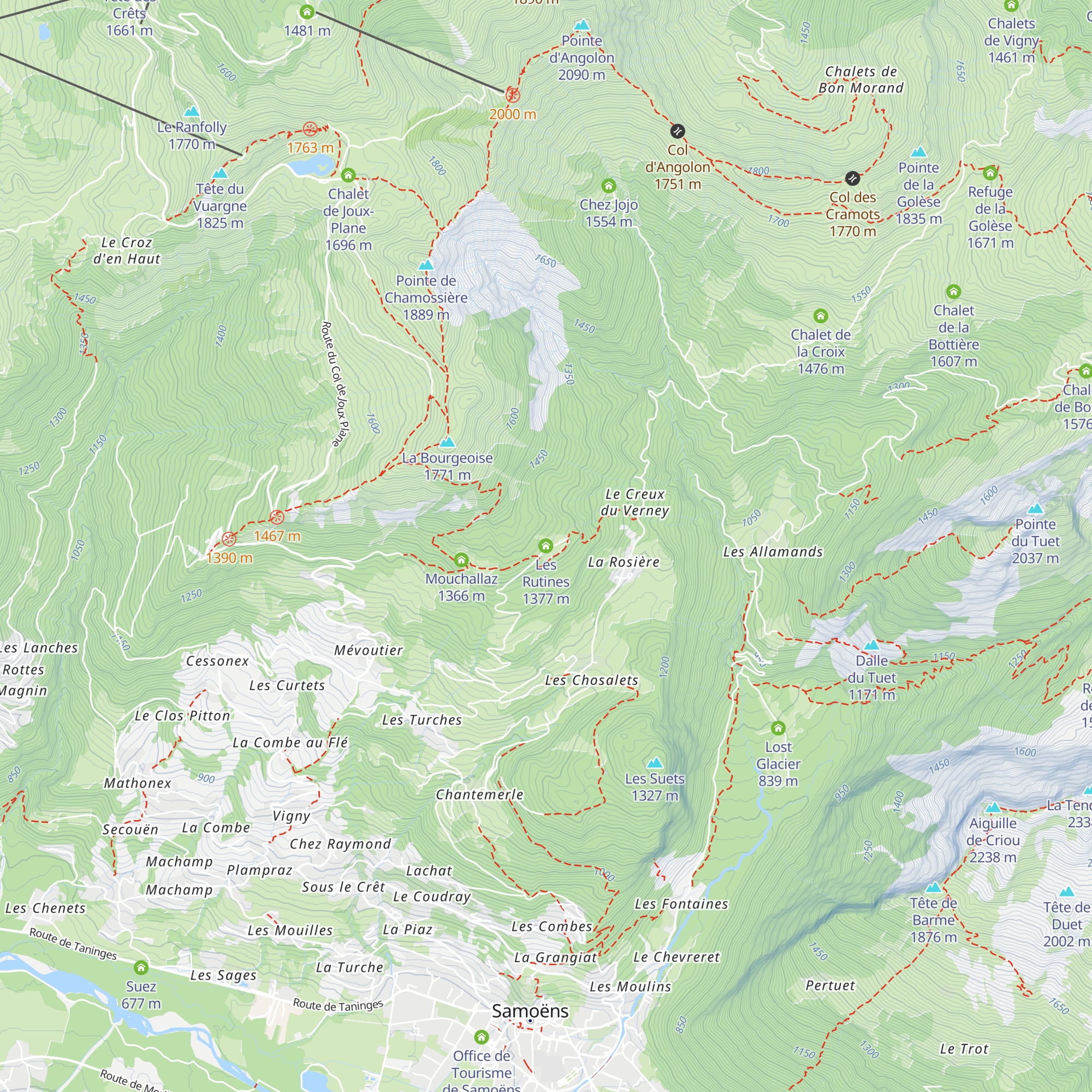 Les Rutines map