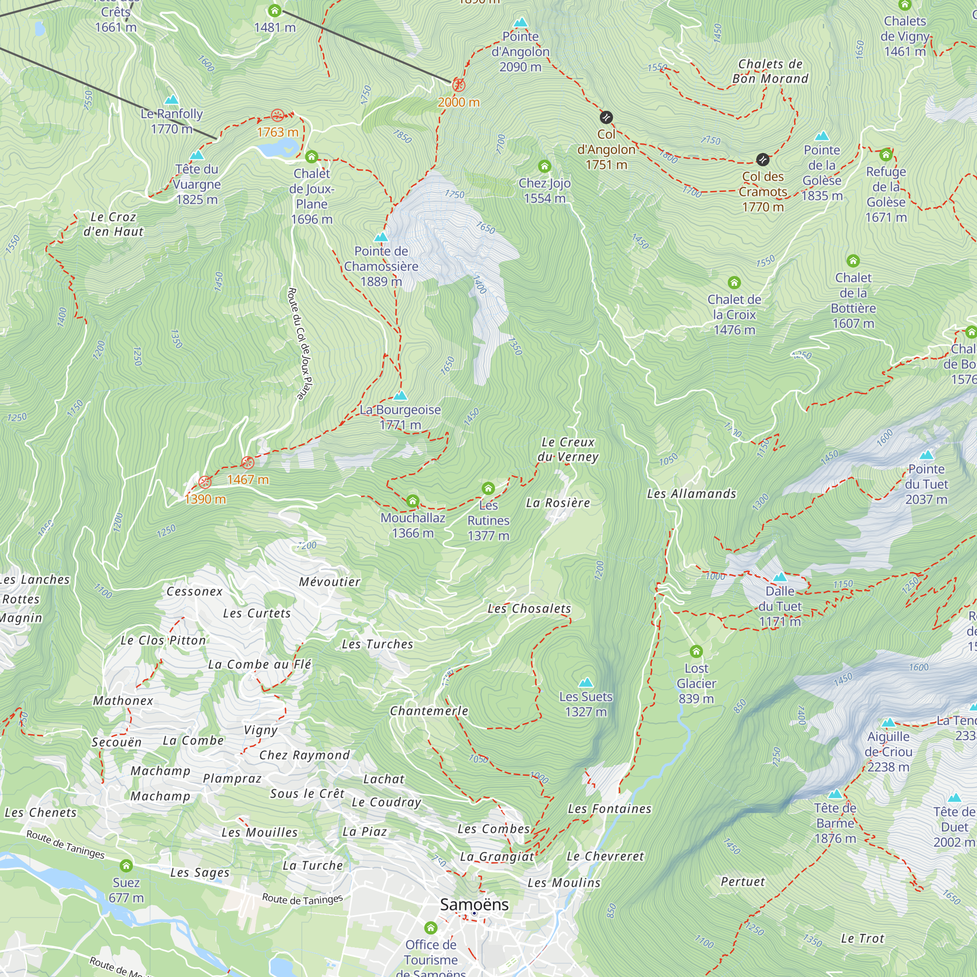 Les Rutines map
