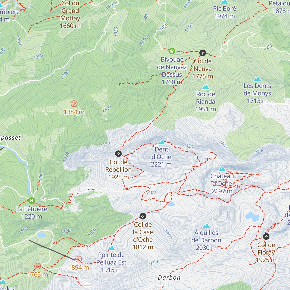 Refuge de la Dent d'Oche map