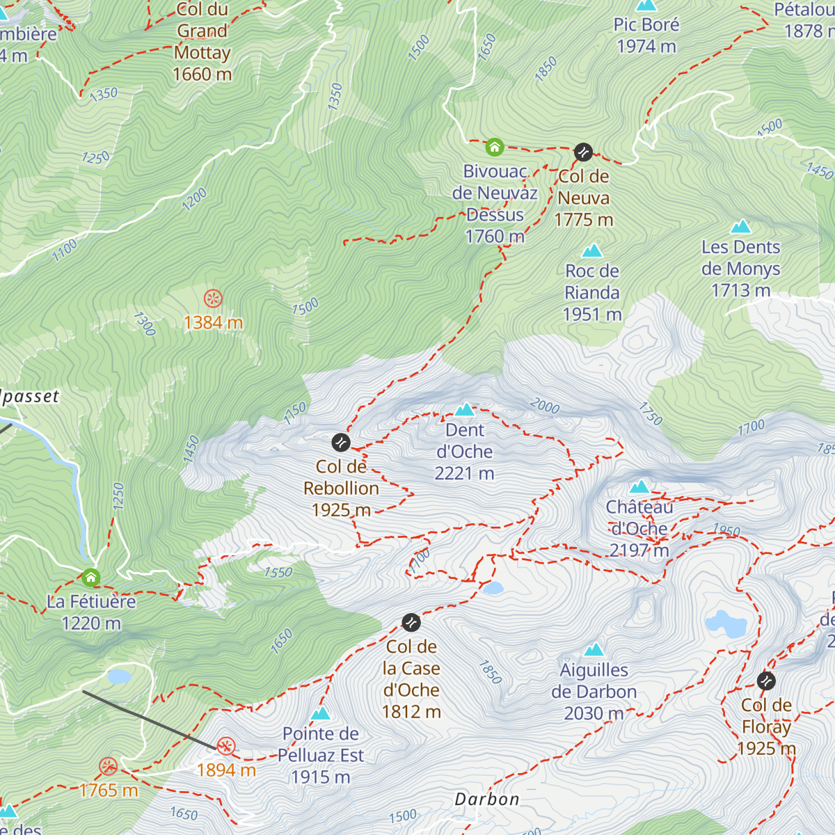 Refuge de la Dent d'Oche map