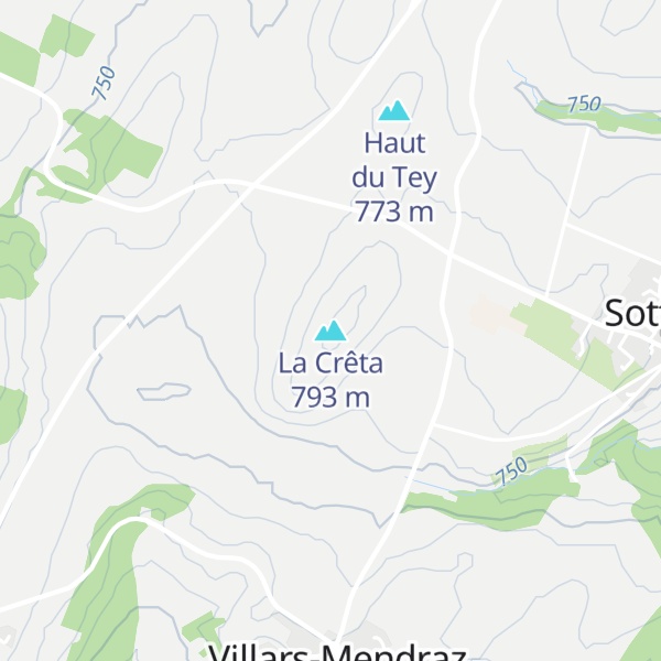 Map of La Crêta
