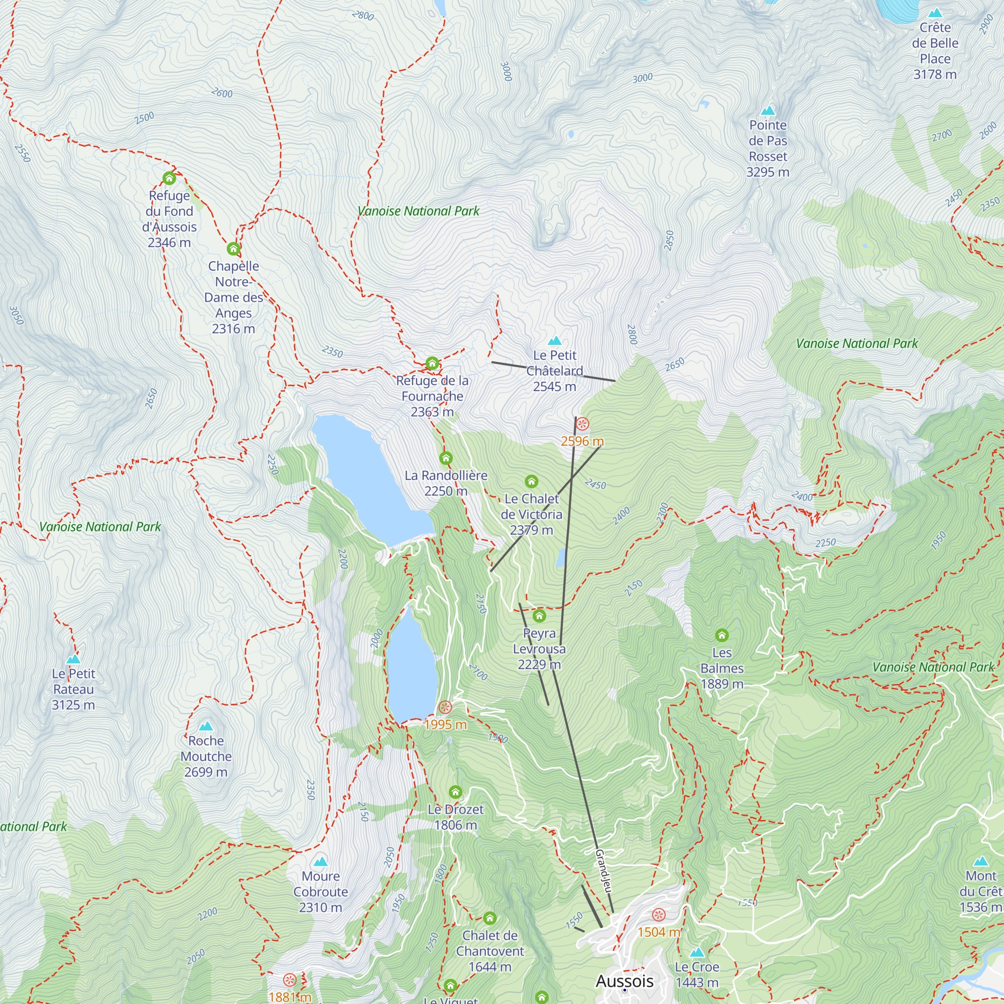 Refuge de Plan Sec map