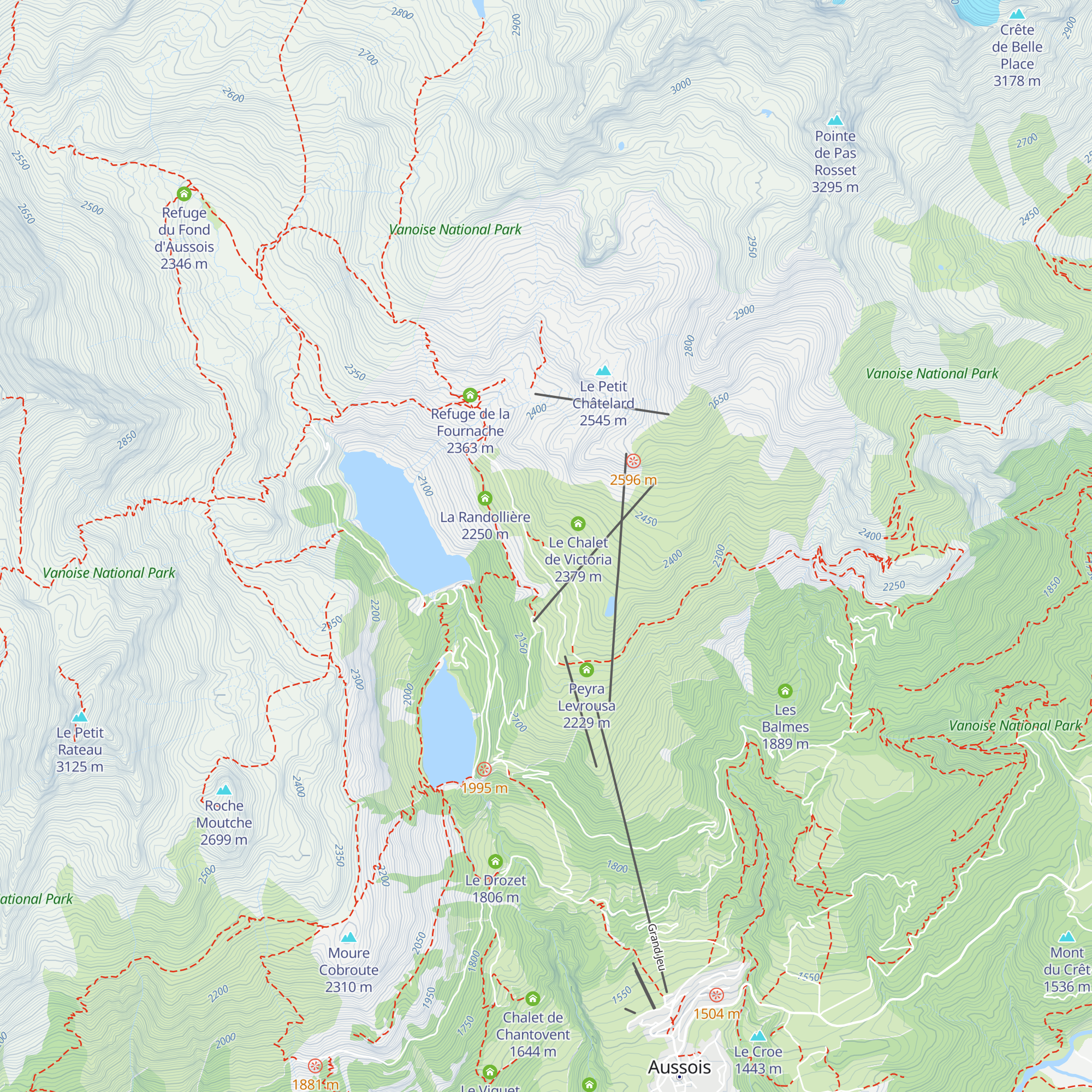 Refuge de Plan Sec map