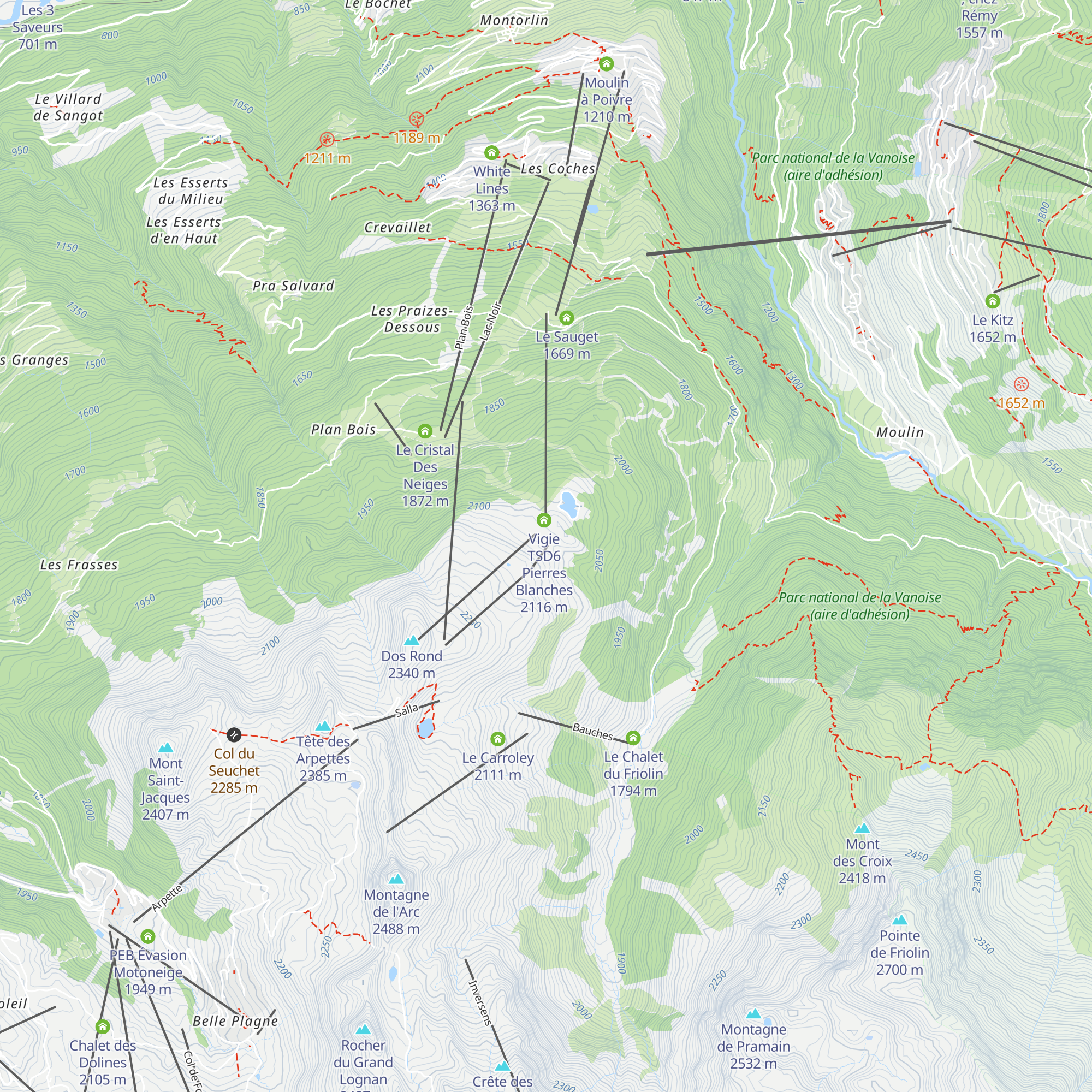 Vigie TKD1 Plan Leschaux map