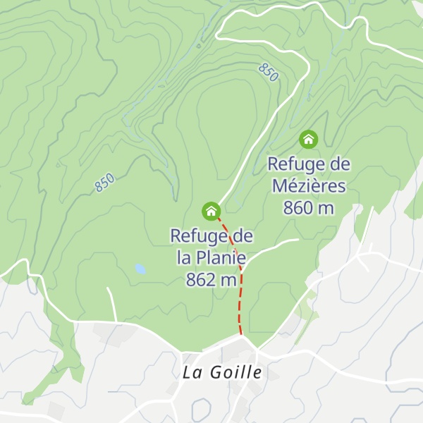 Map of Refuge de la Planie