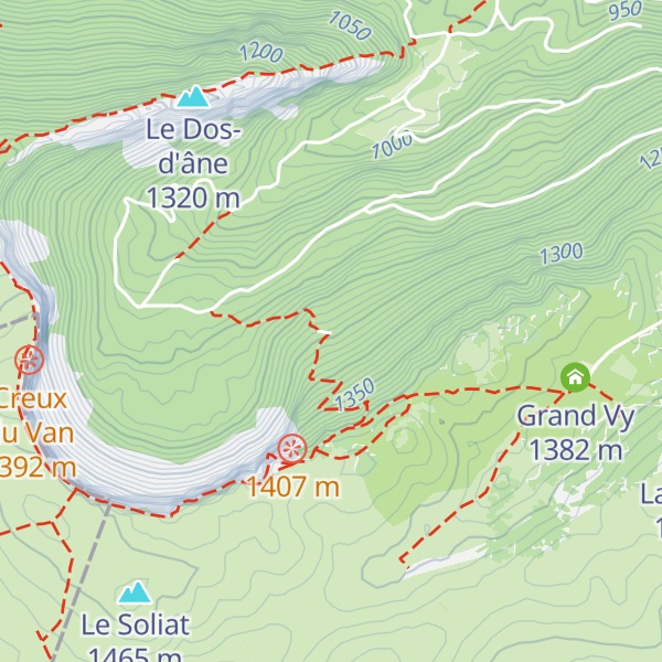 Map of Cabane Est Creux du Van