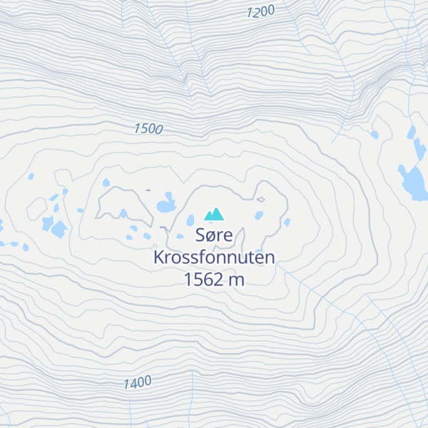 Map of Søre Krossfonnuten