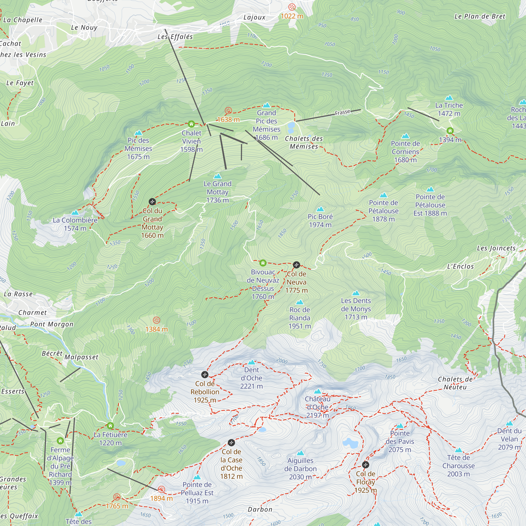Bivouac de Neuvaz Dessus map
