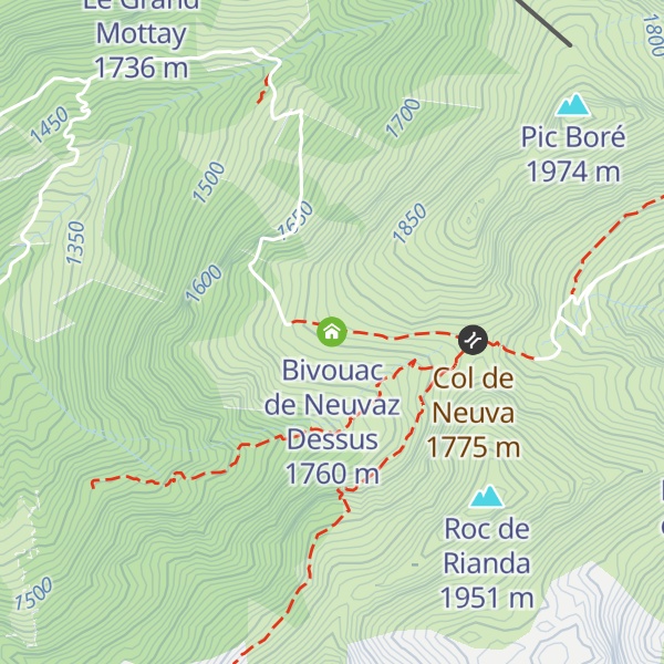Map of Bivouac de Neuvaz Dessus