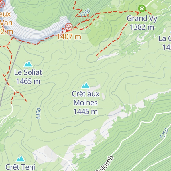 Map of Crêt aux Moines