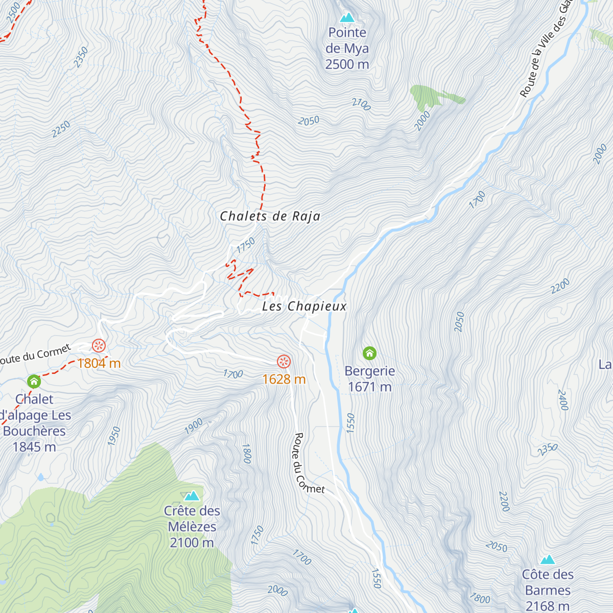 Auberge Refuge de la Nova map