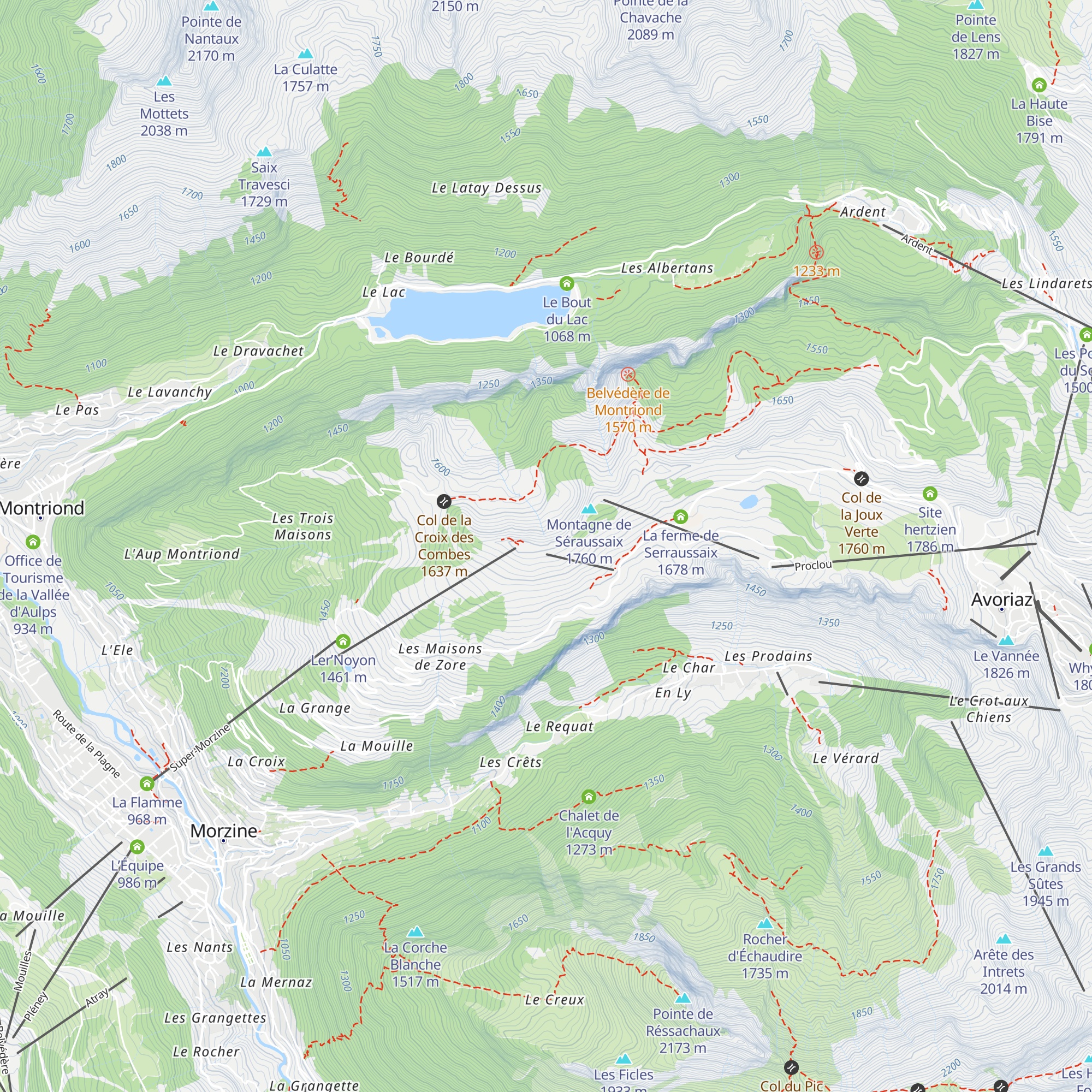 Poste de secours de Super Morzine map