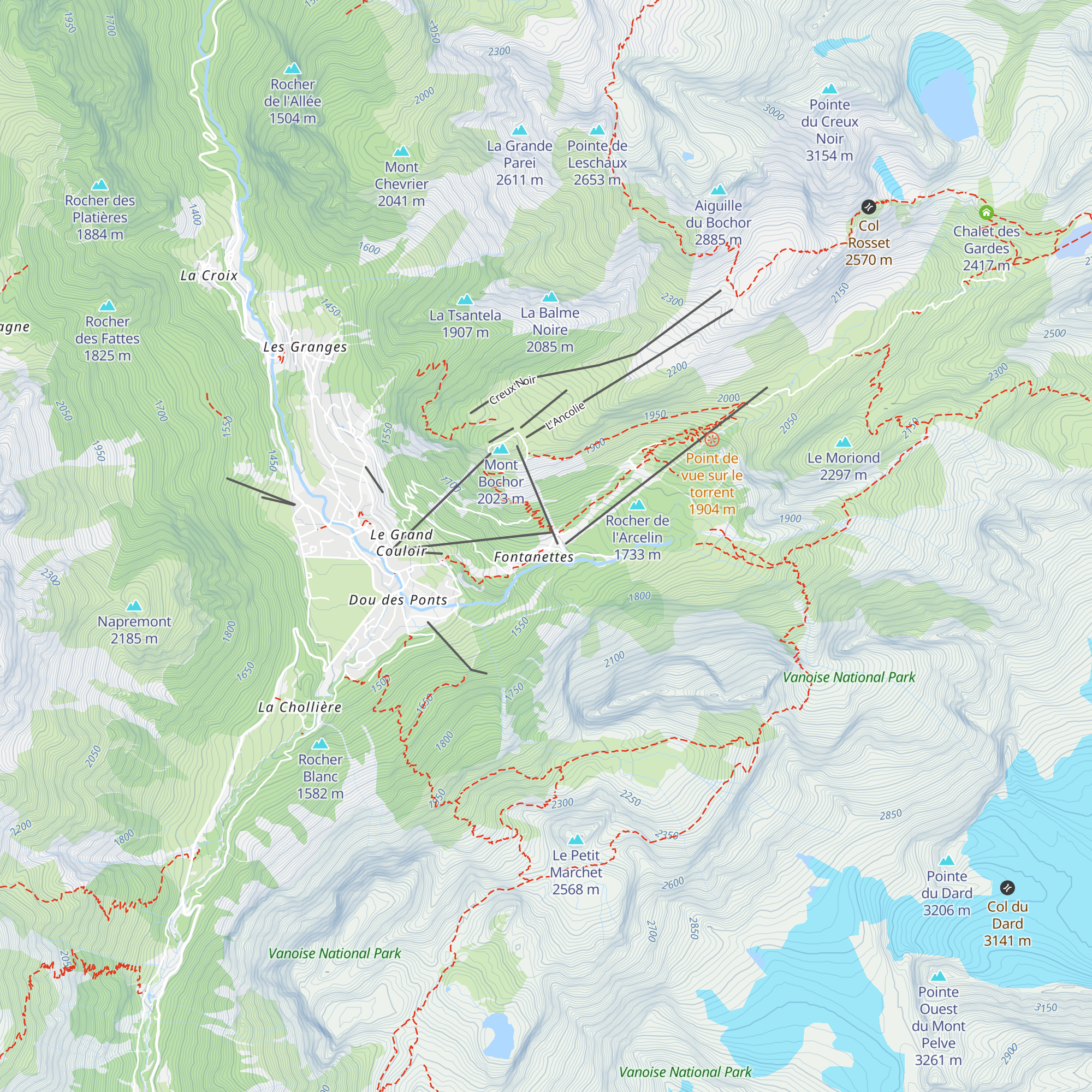 Auberge des Fontanettes map