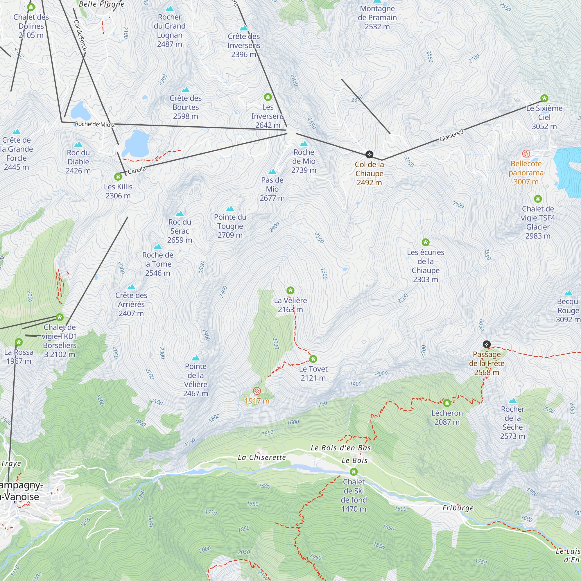 La Vélière map