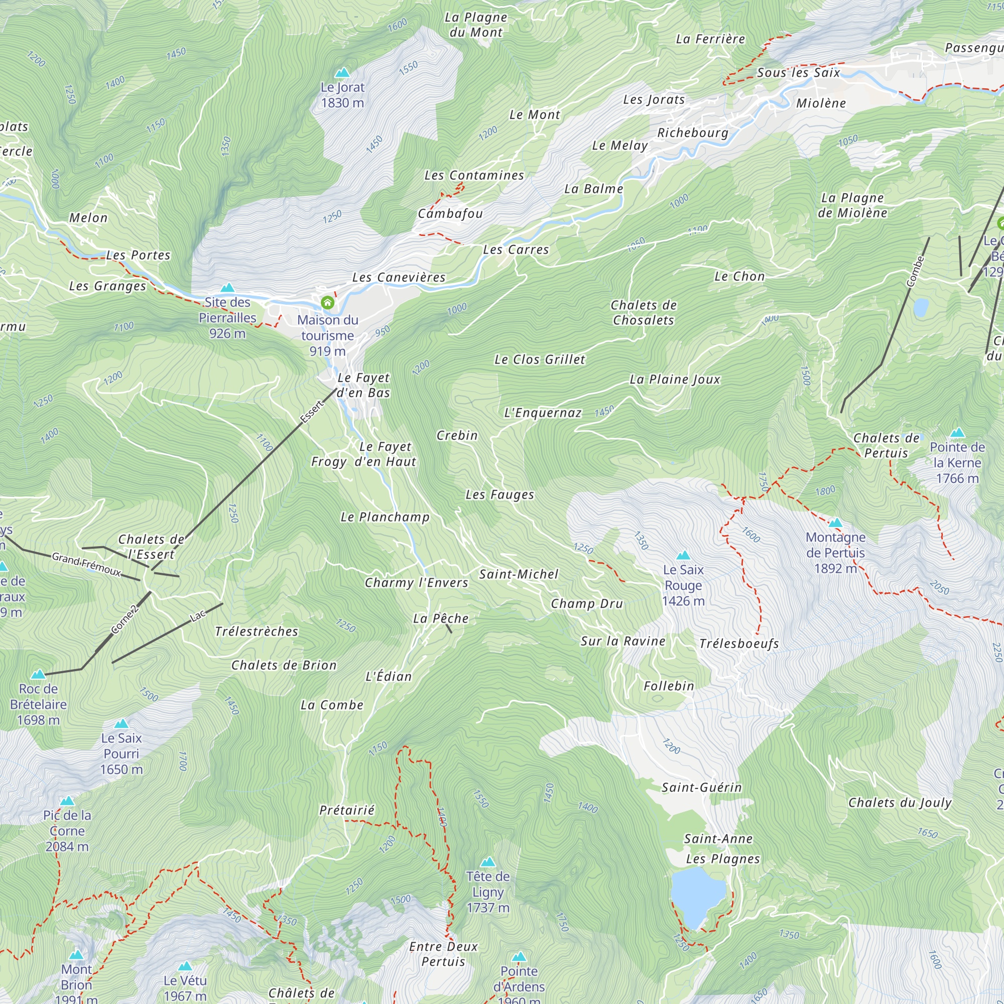 Chalet les Fauges,Debruyne-Chaperon-Canivet map