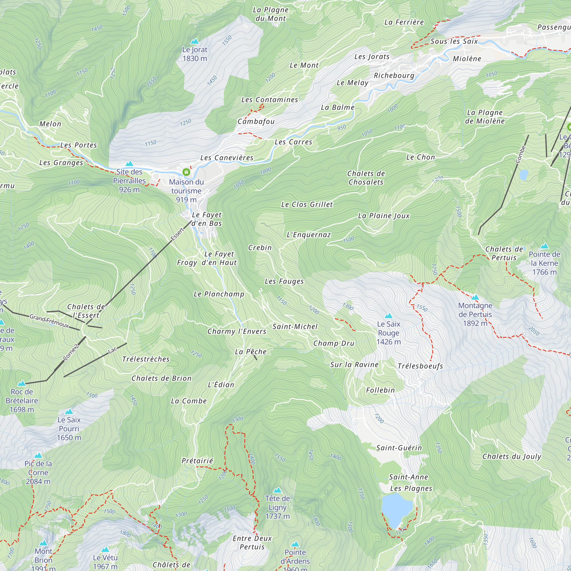Chalet les Fauges,Debruyne-Chaperon-Canivet map