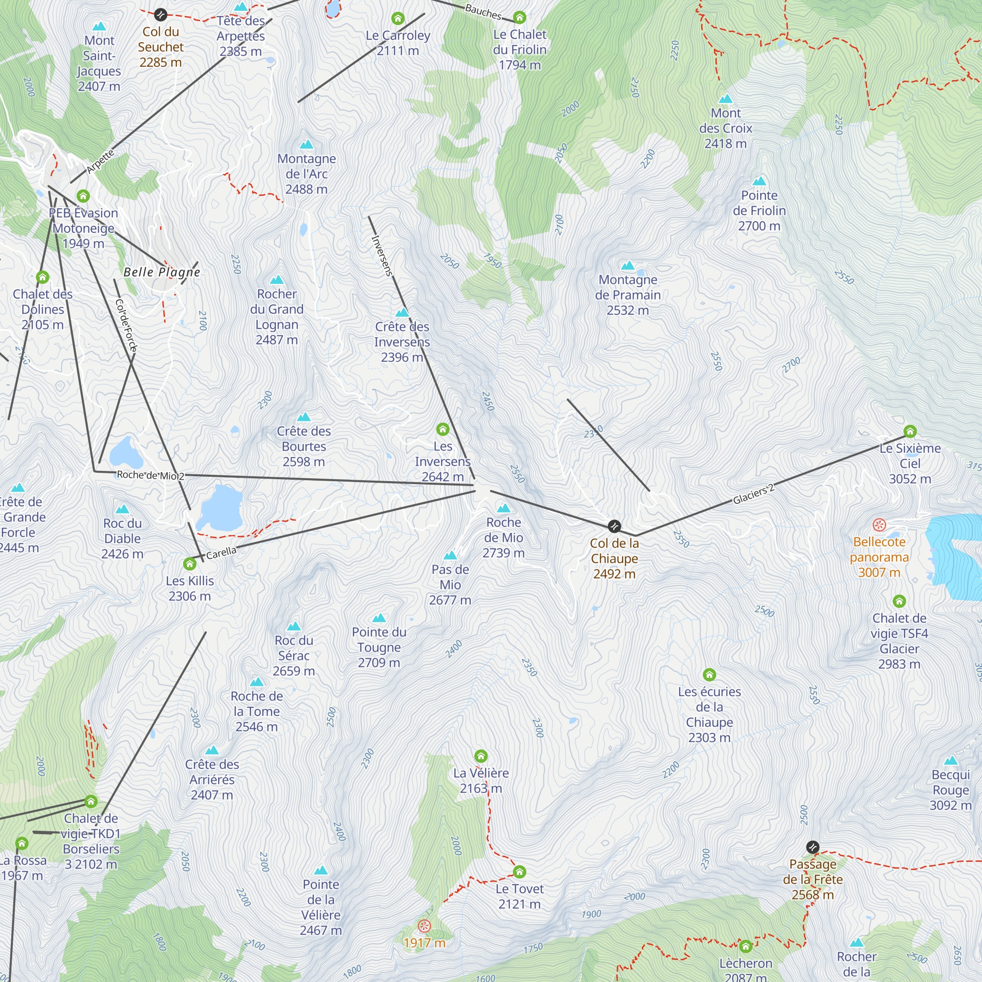 Gare Départ TC les Glaciers map