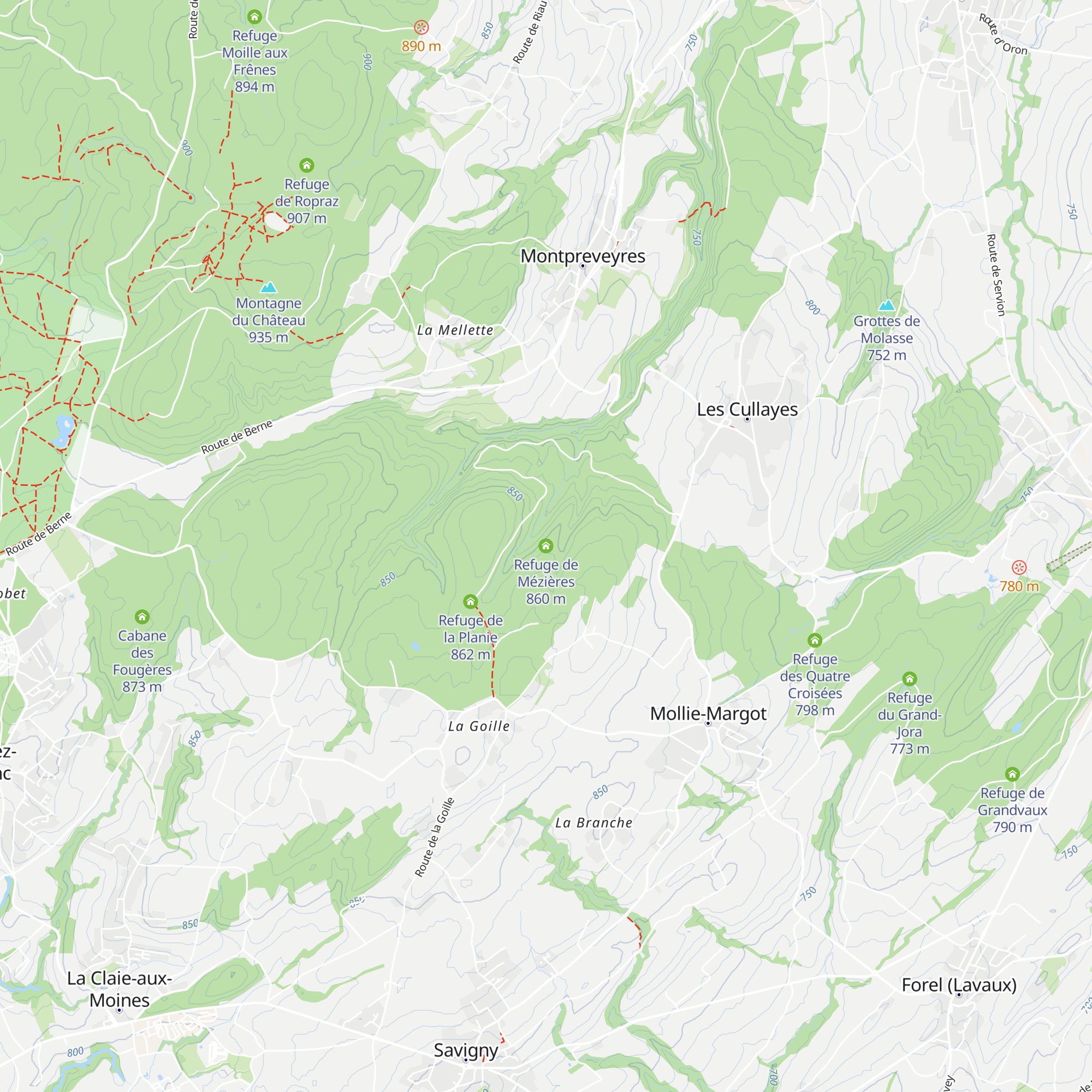 Refuge de Mézières map