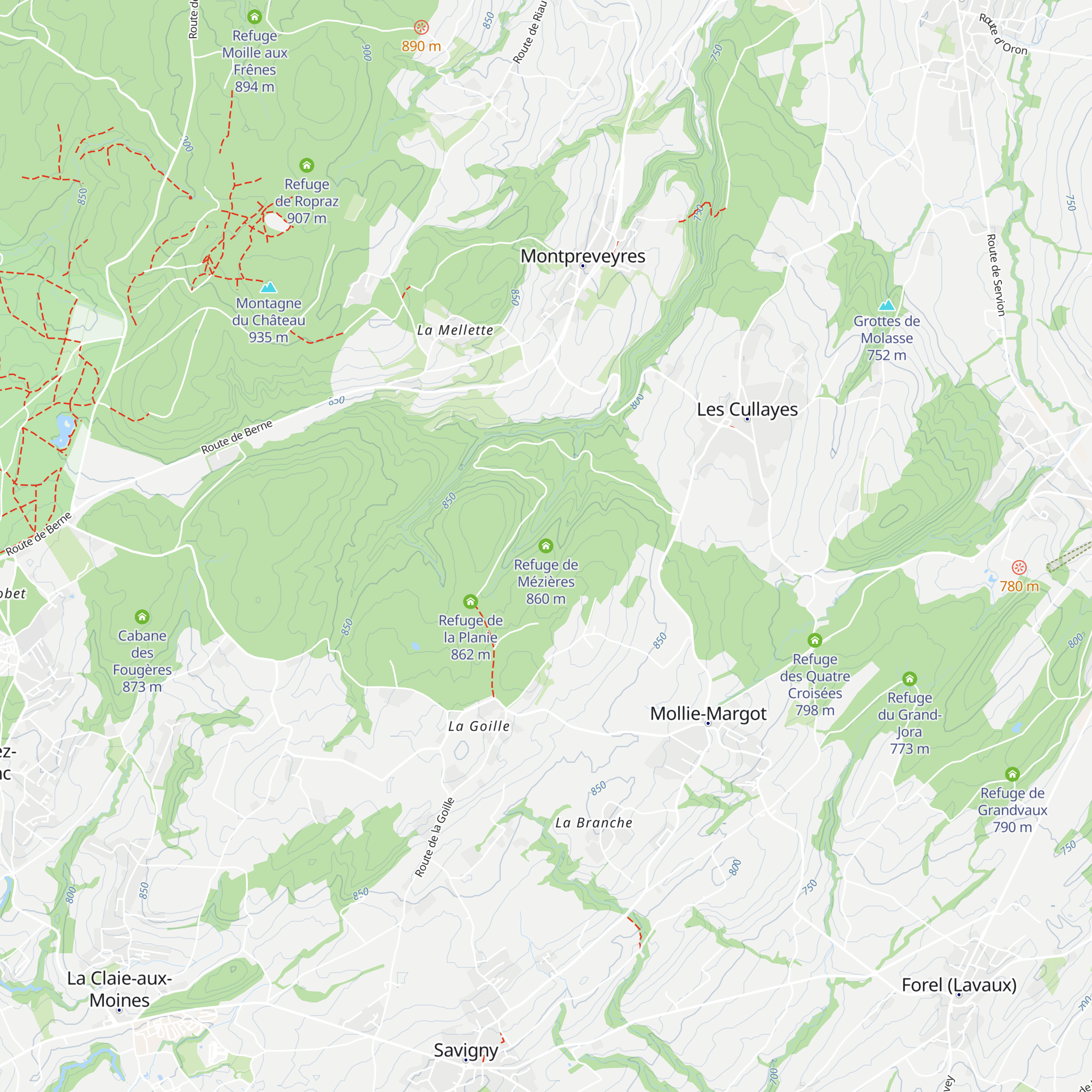 Refuge de Mézières map