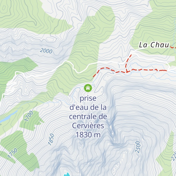 Map of prise d'eau de la centrale de Cervières