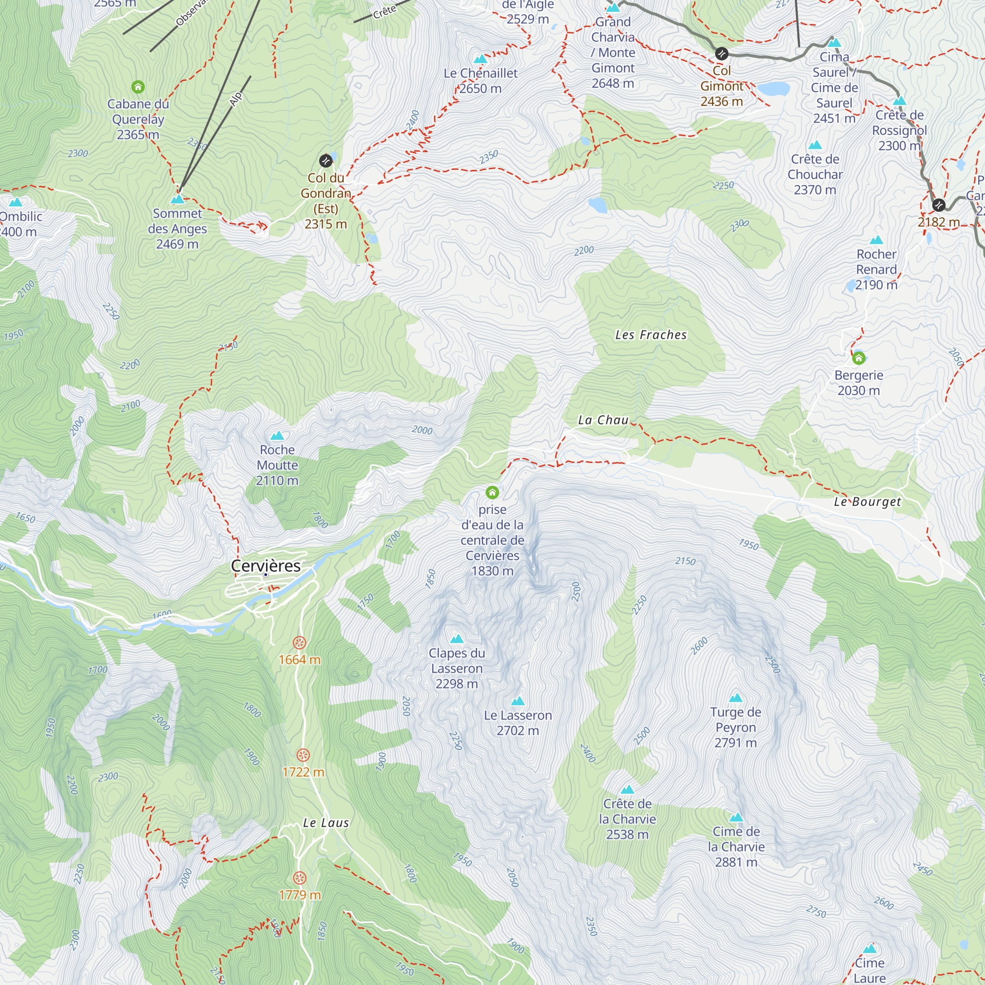 prise d'eau de la centrale de Cervières map