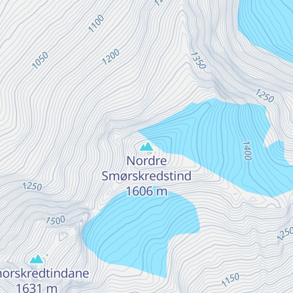 Map of Nordre Smørskredstind