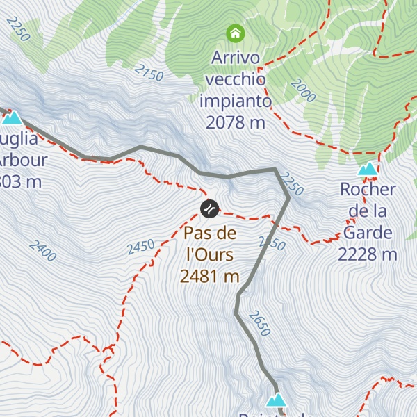 Map of Bivouac Ugo Blanchetti