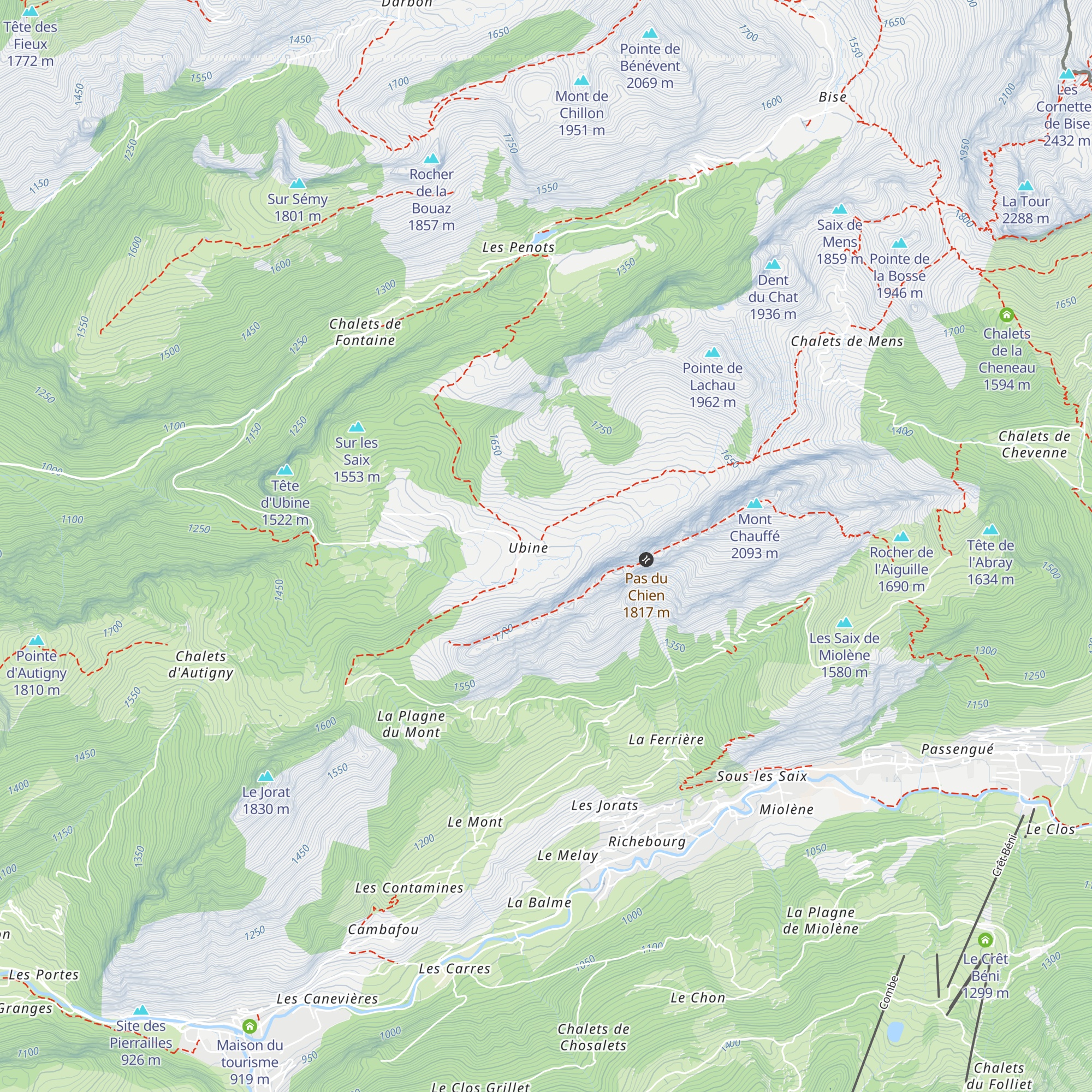 Refuge d'Ubine map