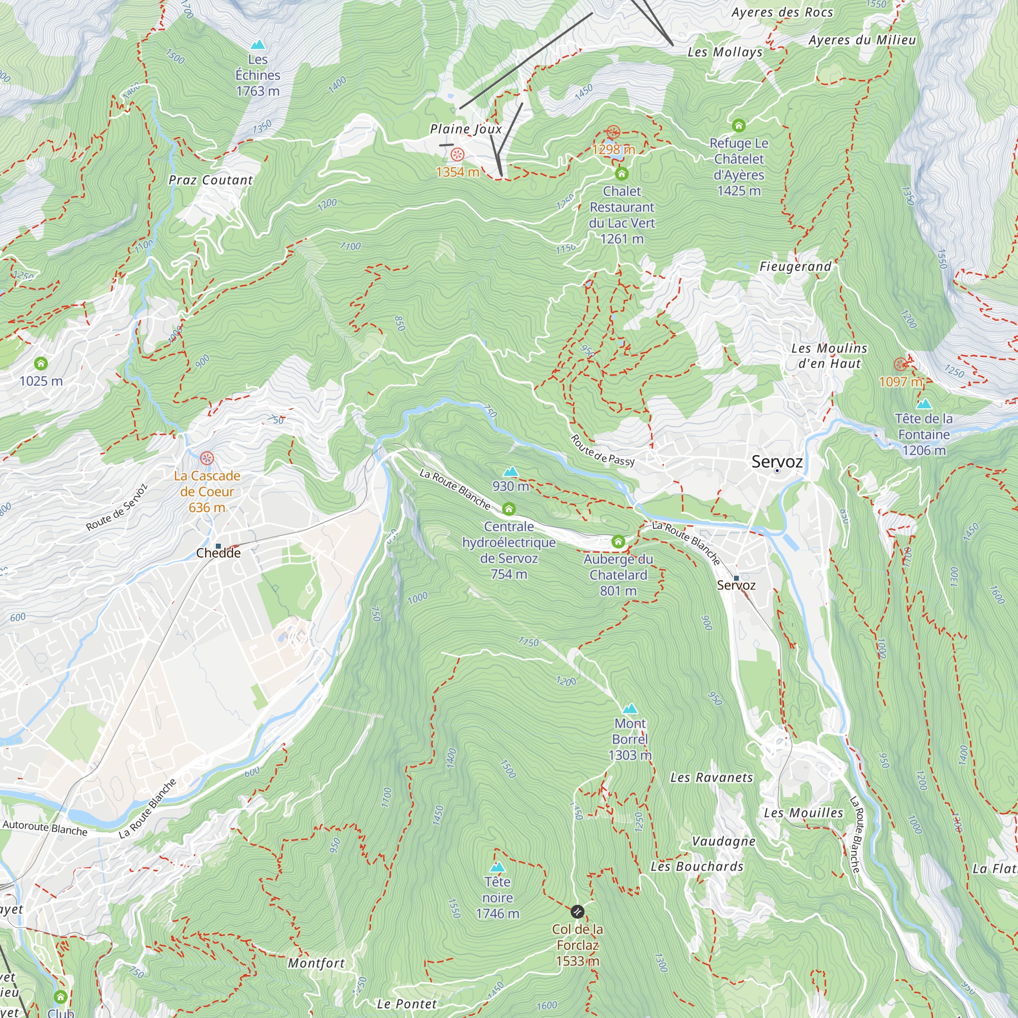Centrale hydroélectrique de Servoz map