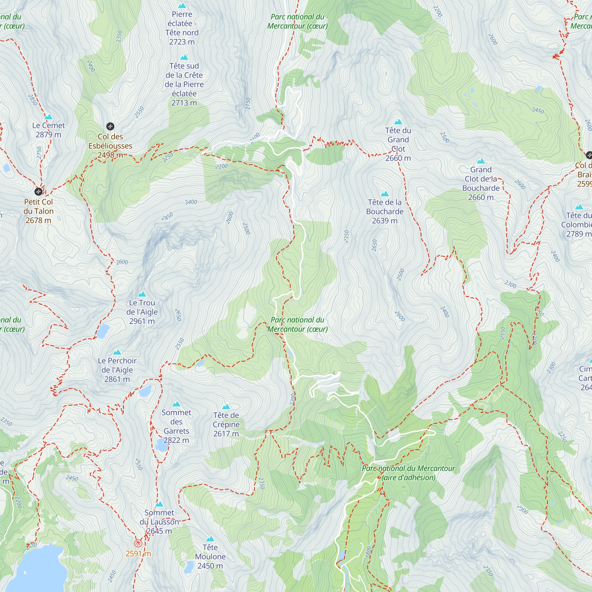 Refuge de la Cayolle map